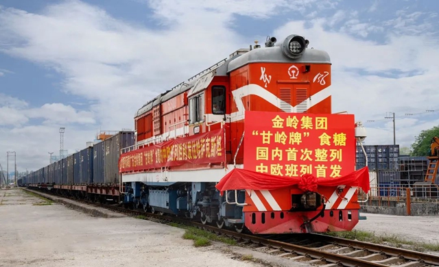 国内首次！中欧班列满载湛江食糖“甜蜜发车”