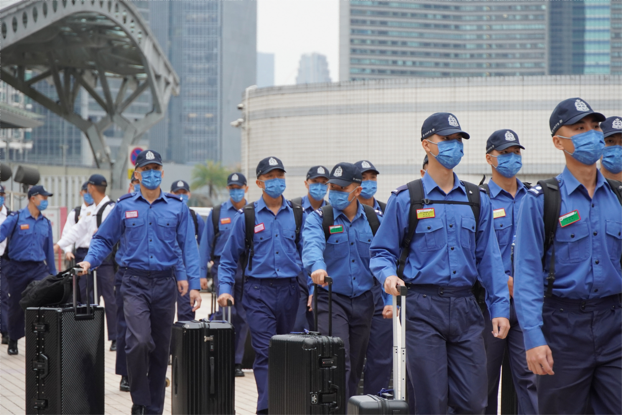 28日，香港消防處消防及救護學院學員抵達廣州，開啟研習之旅。王雅蝶 攝