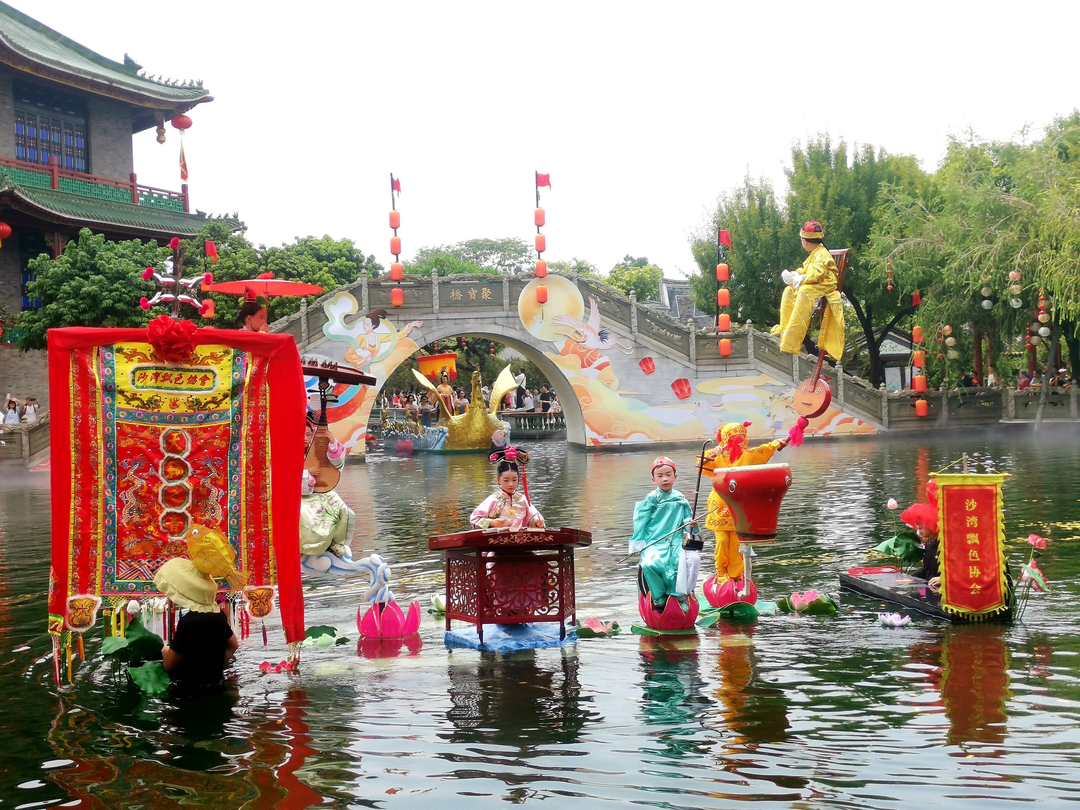 在廣州市番禺區寶墨園，持續多年的水色表演繼續與游客見面。圖片來源：廣州市文化廣電旅游局