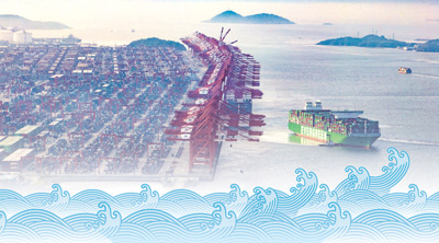 上海洋山港远眺。计海新摄