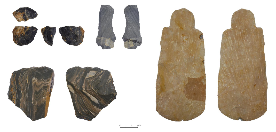 新石器時代出土石器。廣東省文物考古研究院供圖