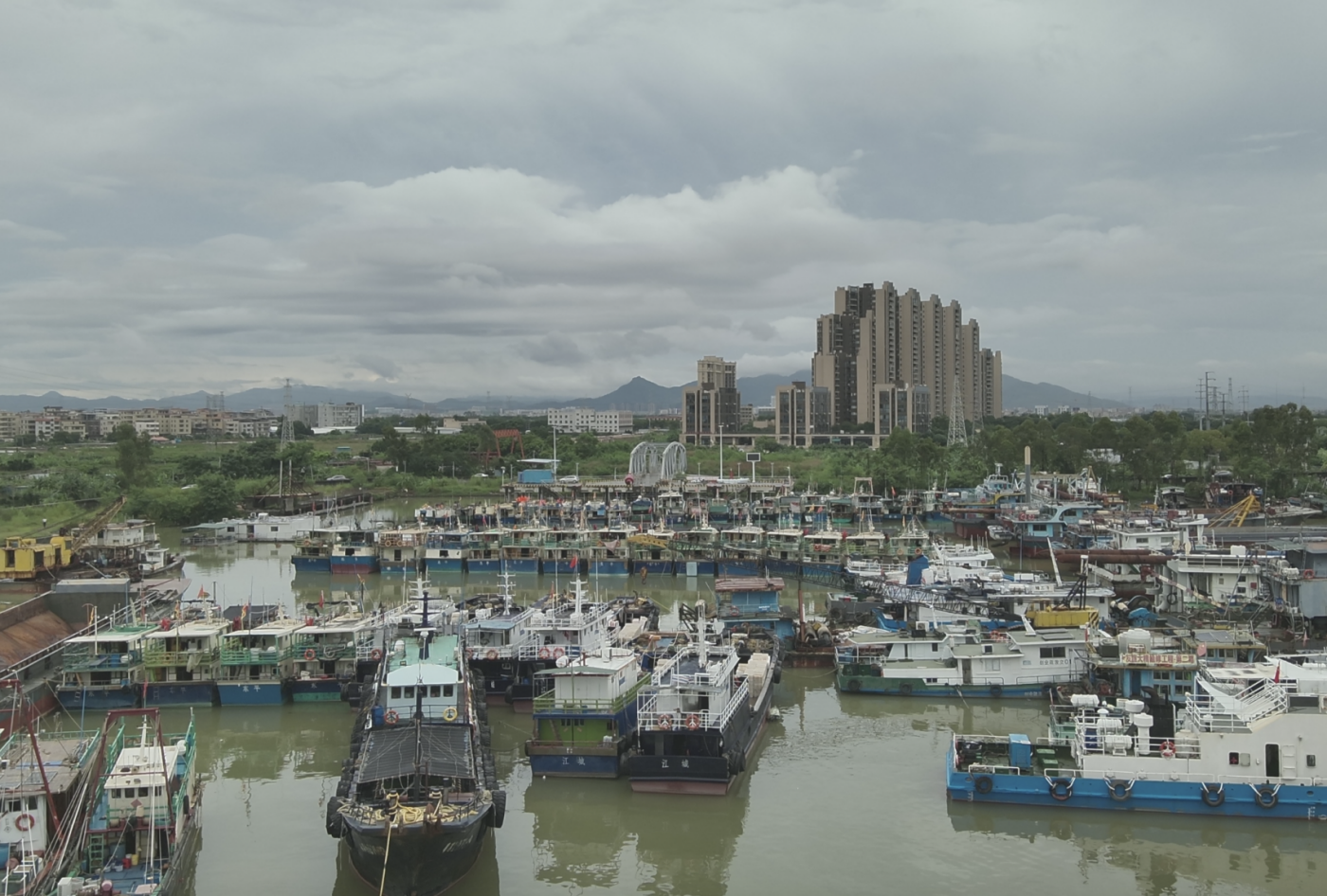 台风“桦加沙”将袭广东，珠海海事部门提前引导辖区船舶进入避风水域。广东海事局供图