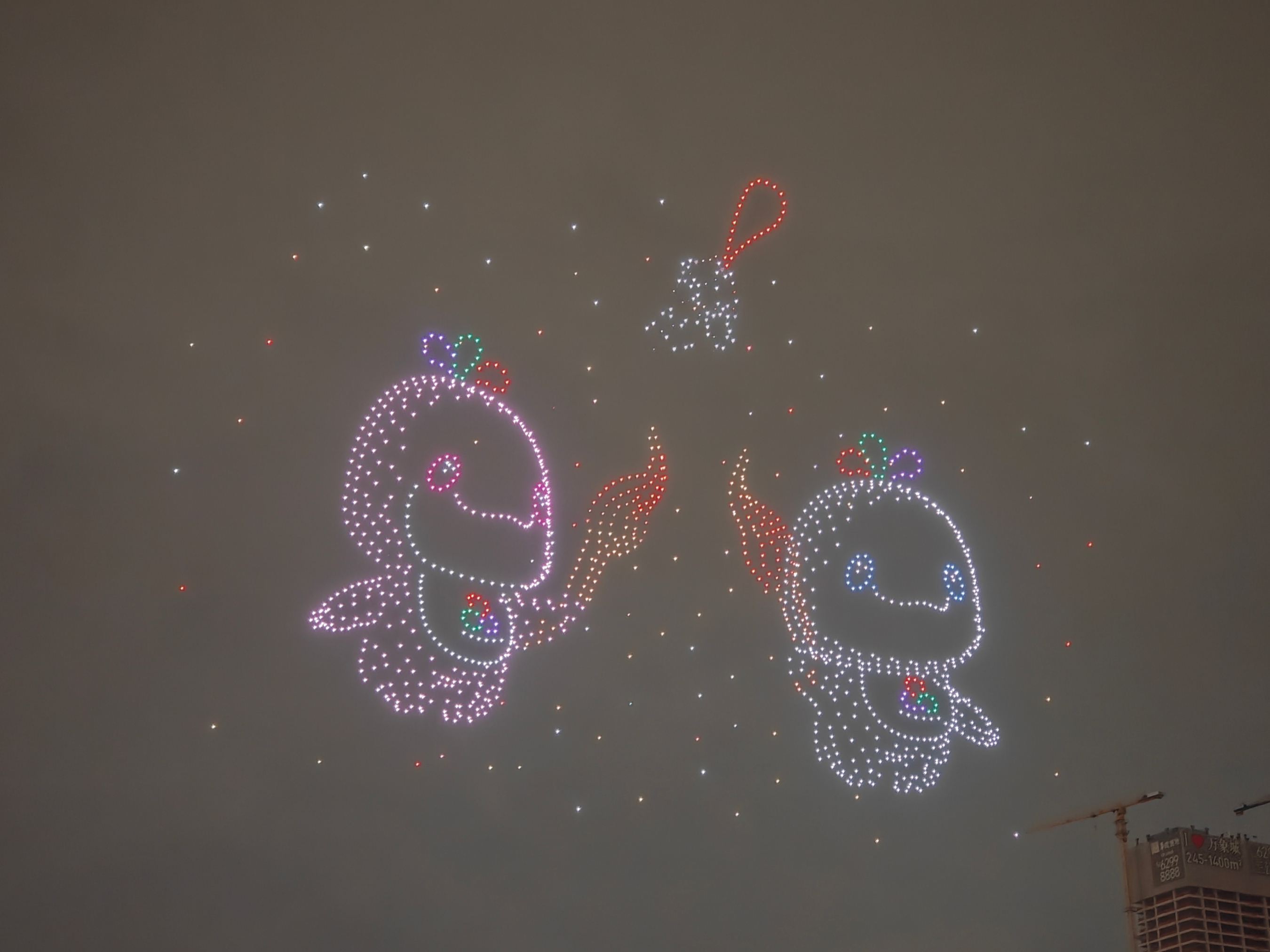 煙花匯演現場，“大灣雞”閃亮登場。人民網記者 王雅蝶攝