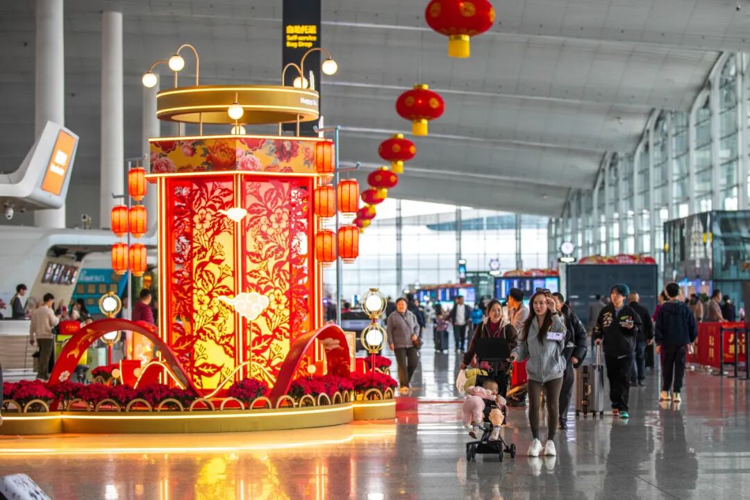 白雲機場迎來返程高峰。圖片來源：“白雲機場發布”公眾號