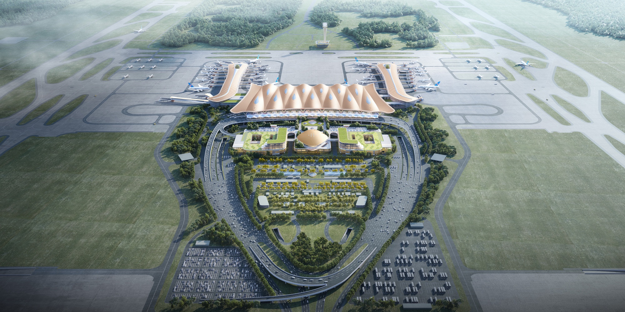 广州新机场项目效果图。广东机场集团供图