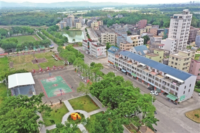 北惯镇平地村党群服务中心外的党建广场。受访者供图
