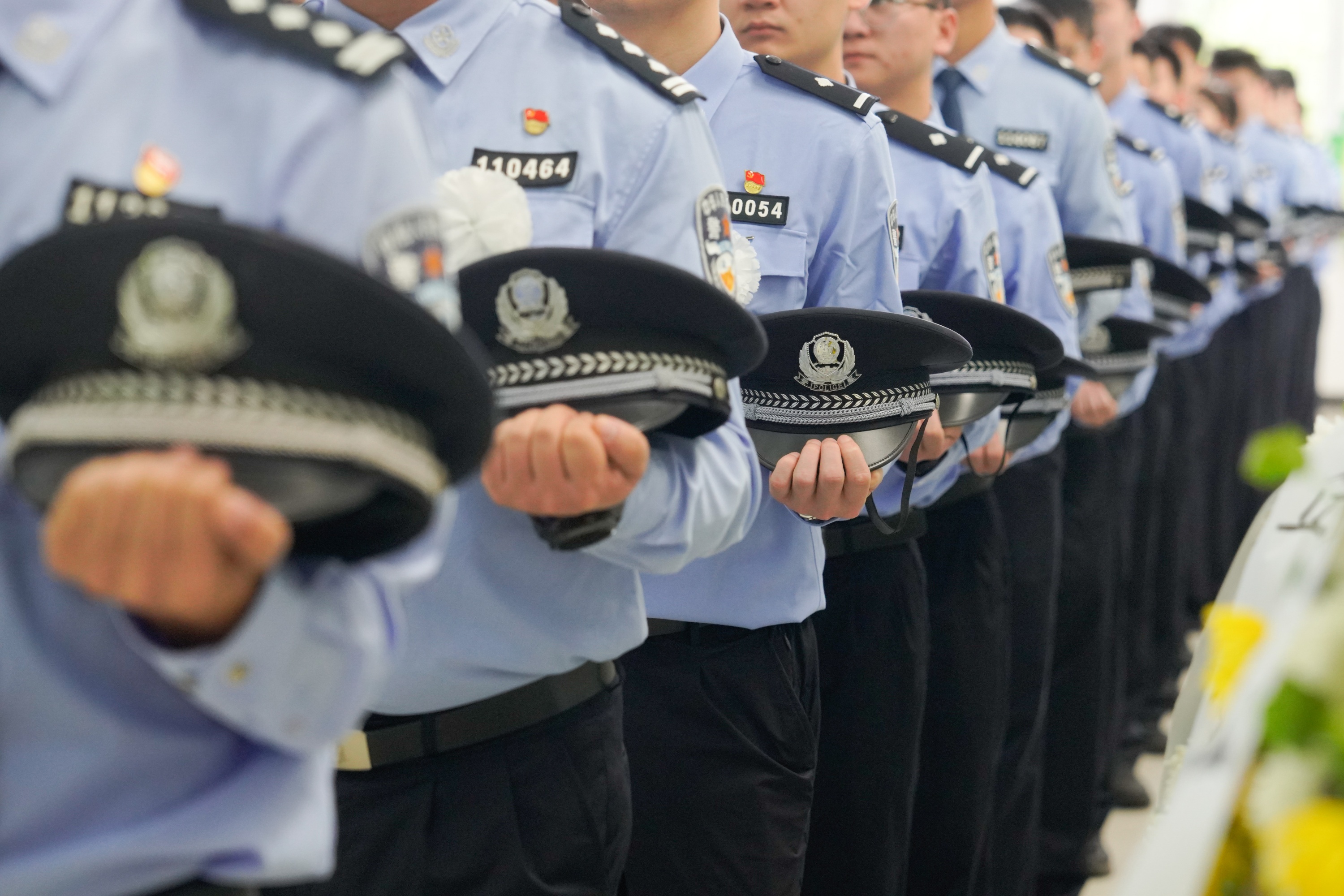 民警丘峻宇遗体告别仪式现场。河源市公安局供图